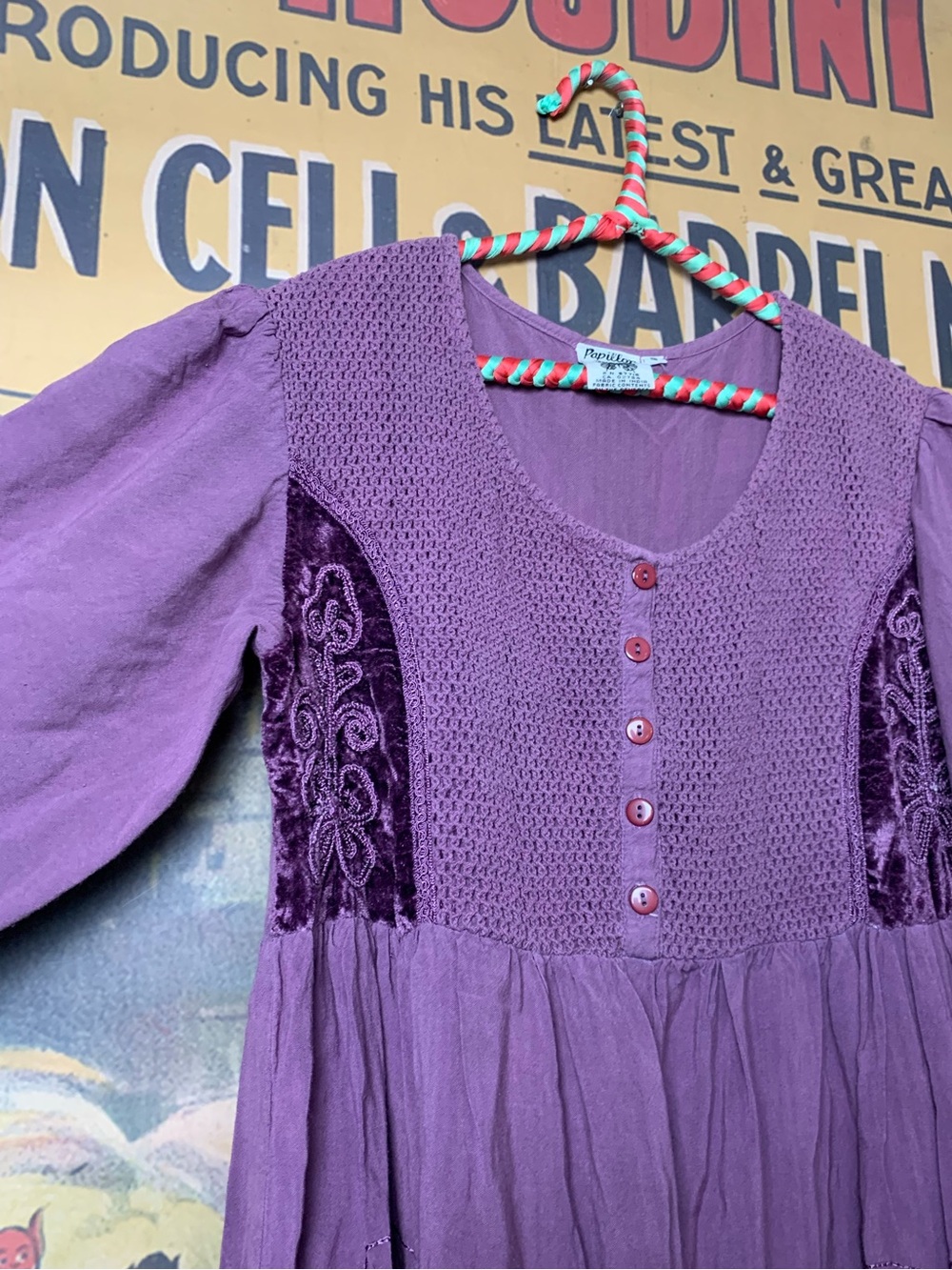 Purple Embroidered Papillion Dress